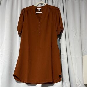 NWT London Times Dark Tan Shift Dress